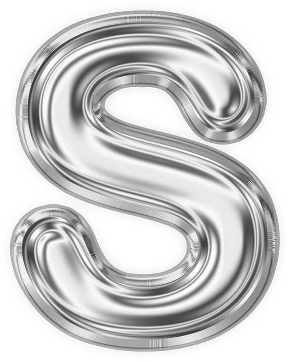 Silver Foil Balloon Letter S