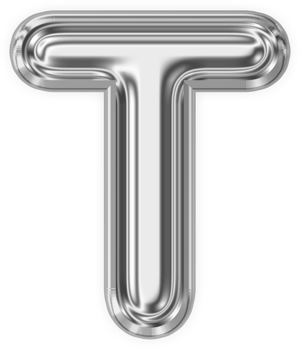 Silver Foil Balloon Letter T