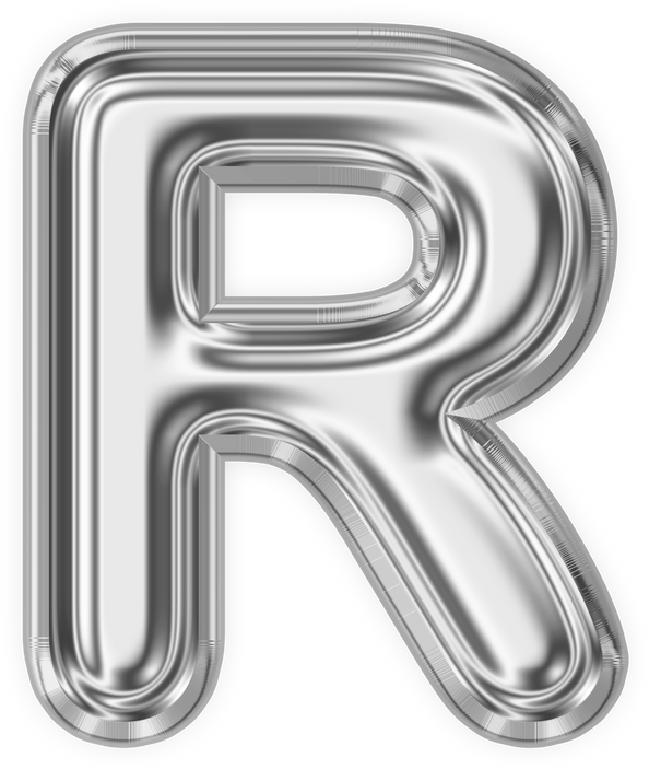 Silver Foil Balloon Letter R