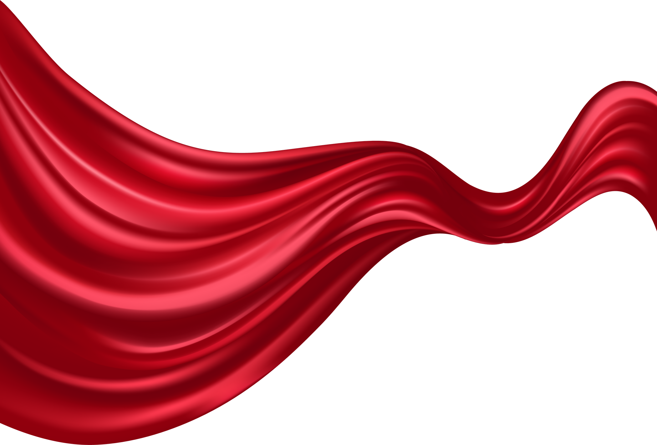 Red Wave Silk Fabric Illustration